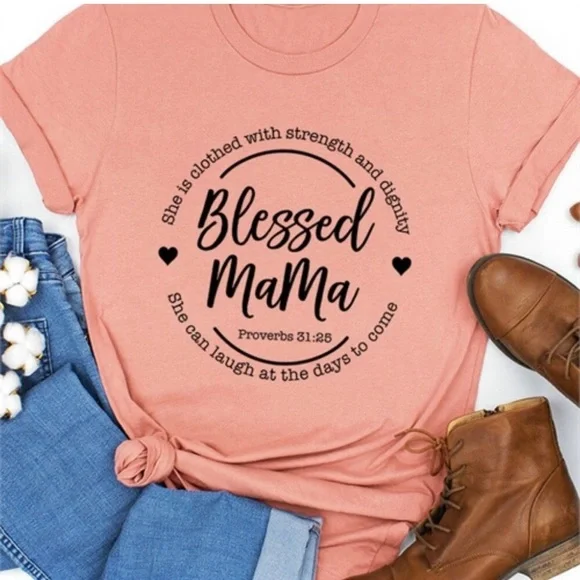 LAST ONE: BELLA CANVAS T-shirt - Blessed mama women’s soft comfortable T-shirt - Picture 6 of 6